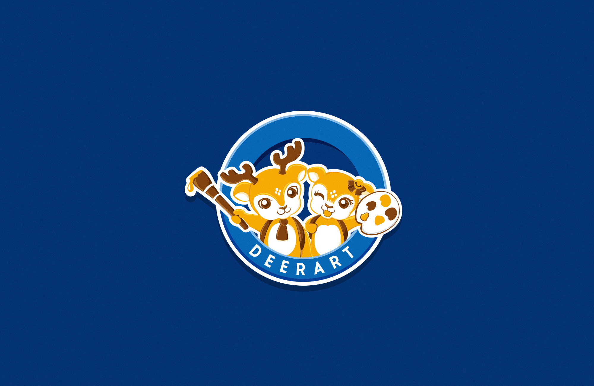 小鹿画室logo设计